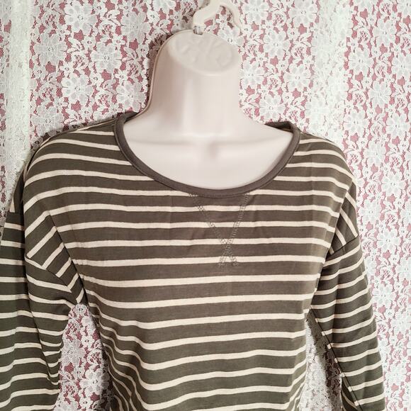 NWOT White Stag green tan 3/4 sleeve oversized top size xs - Picture 5 of 9